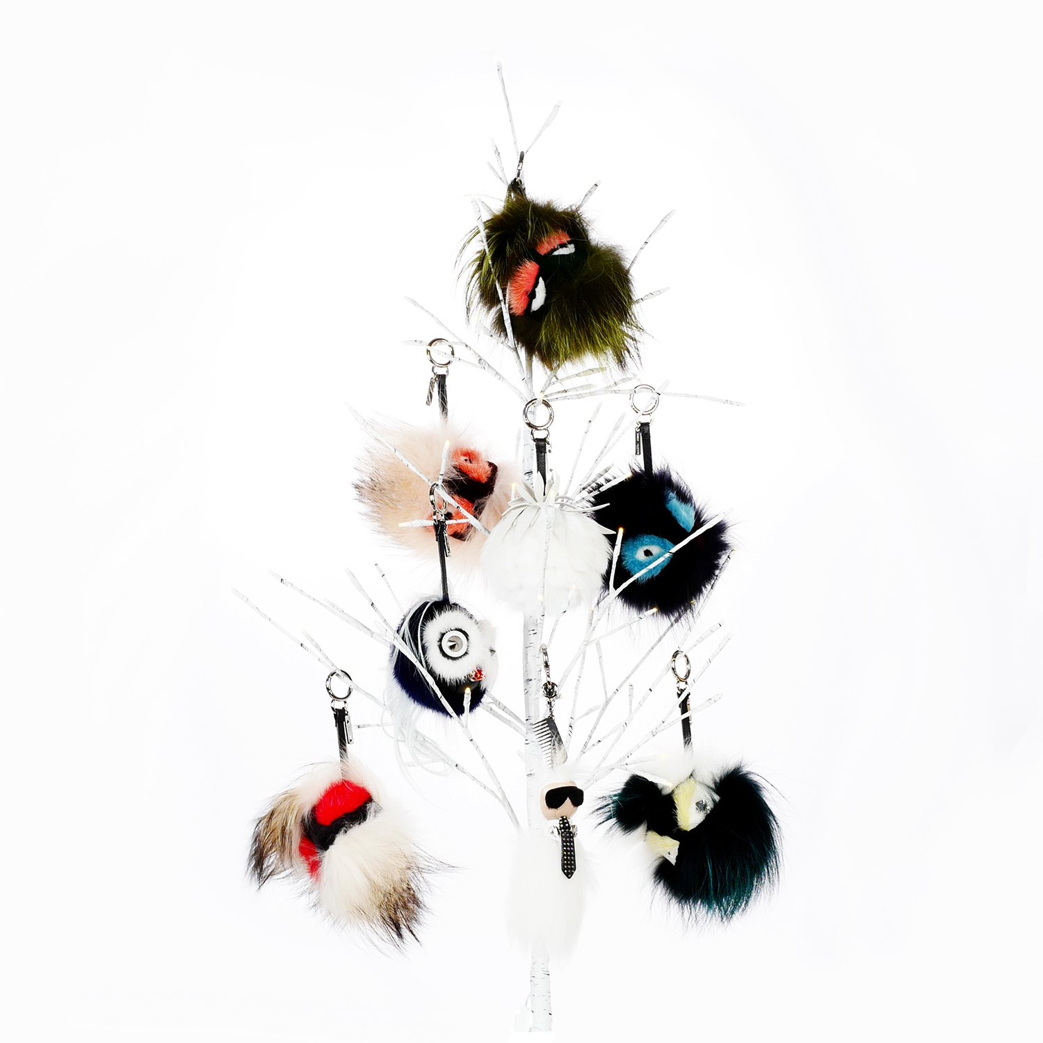 Bag bug faux fur bag charm Fendi Multicolour in Faux fur - 31173042